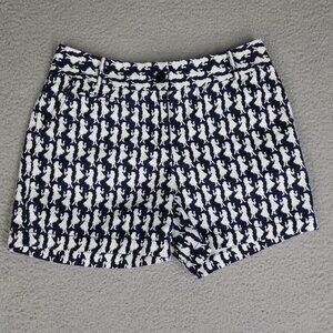 Talbots Chino Shorts Women's 0 Petite Hula Girls Hawaiian Aloha Navy Mini Casual